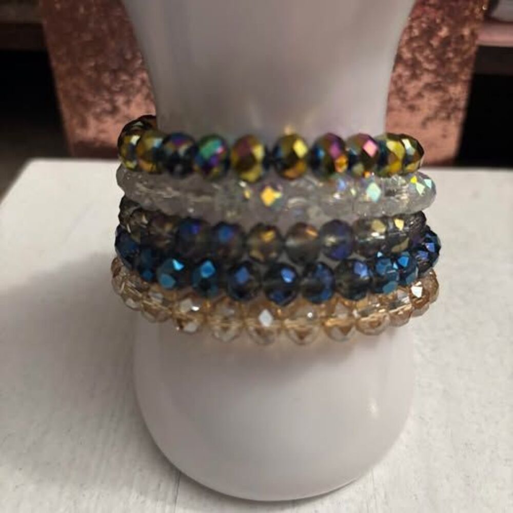Handmade Beaded Bracelet Stack 0255